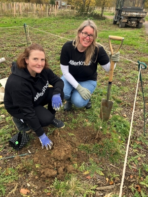 Participants from MillerKnoll breaking ground